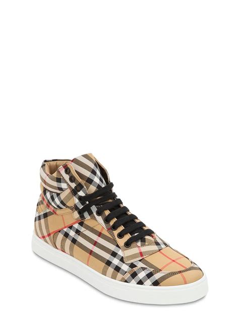 burberry check canvas sneaker|Burberry vintage check high top.